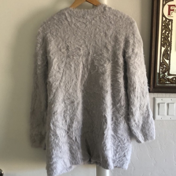 Free People grey fuzzy cardigan sweater - Picture 8 of 11